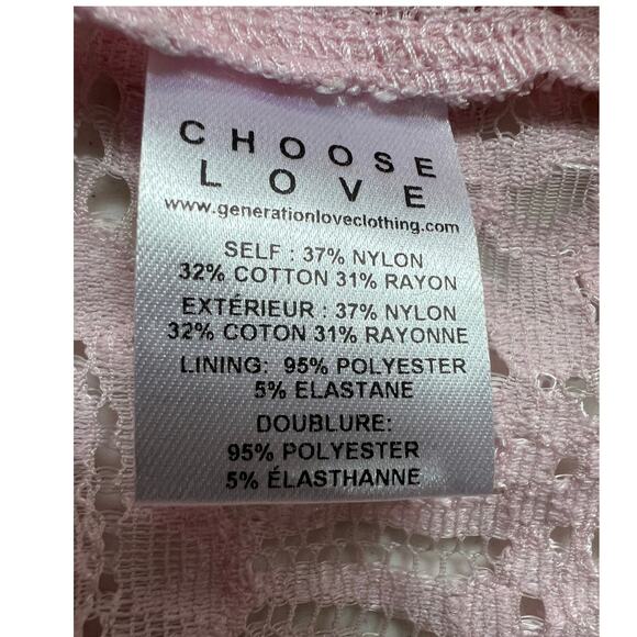 GENERATION LOVE TOP WOMENS XLARGE MINA SHEER LACE BLOUSE BALLET SLIPPER PINK NEW - Picture 12 of 14